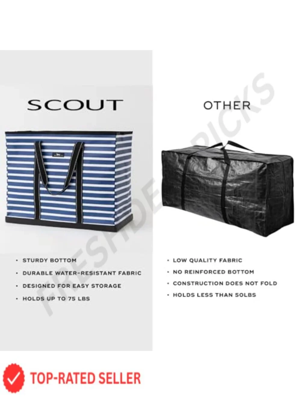 XX-Large Zip Tote - All-Weather Woven Fabric, Water-Resistant, Heavy Duty Beach
